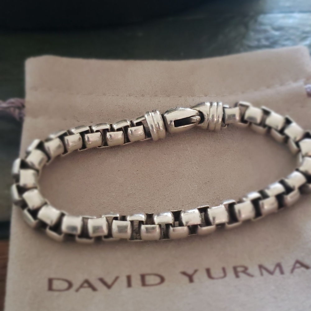 Authentic David Yurman Sterling Silver Bracelet Large Box Chain